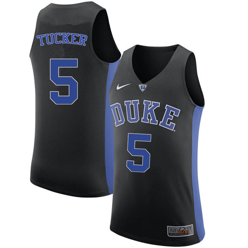 Men Duke Blue Devils #5 Jordan Tucker College Basketball Jerseys Sale-Black - Click Image to Close